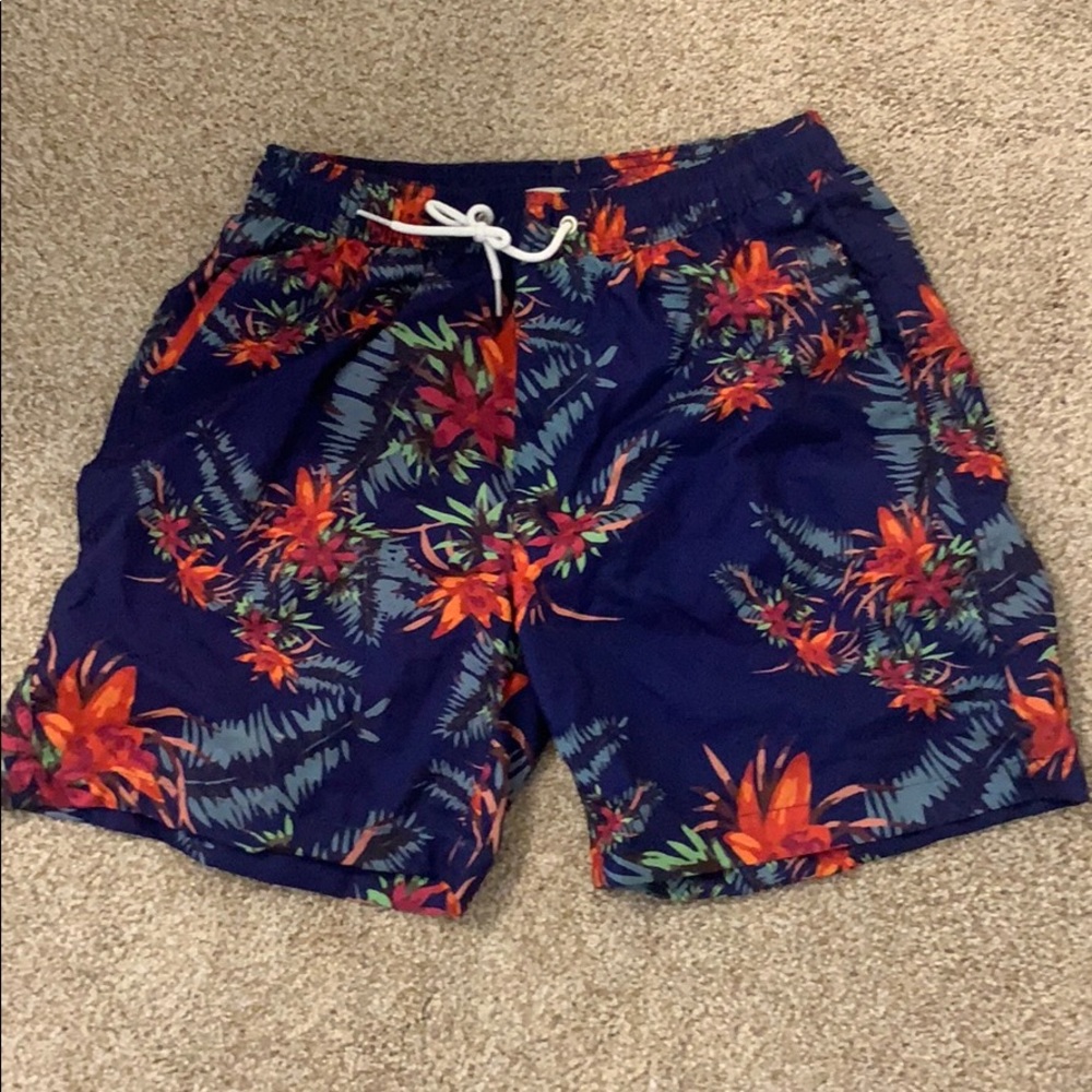 Colorful swim trunks